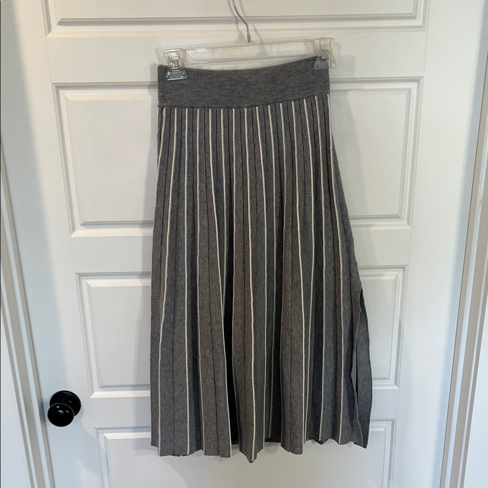 CAARA Pilar Striped Knit Midi Skirt small
